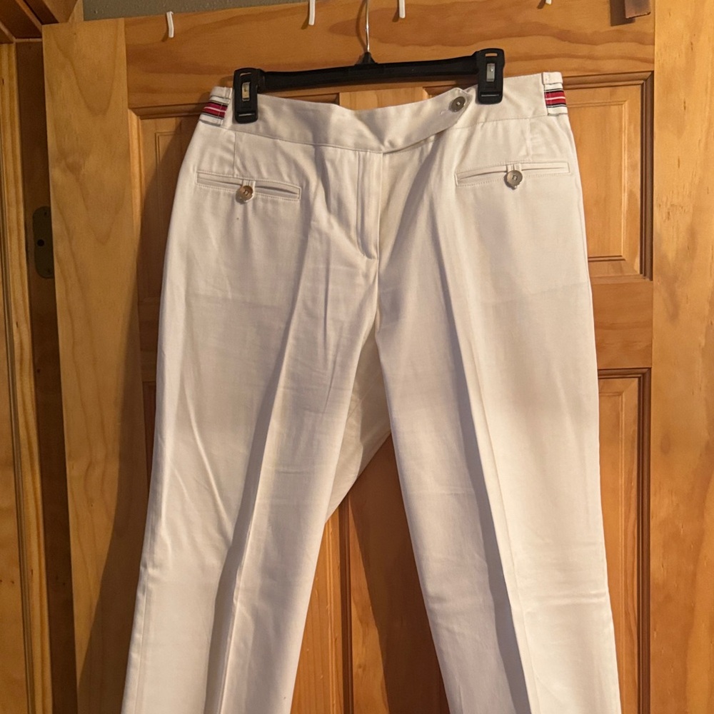 Harve Benard Ivory Cotton Blend Trousers
